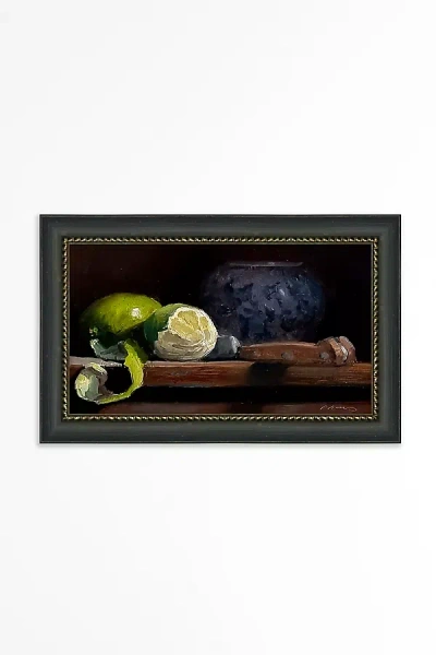 Anthropologie Lime Still Life Wall Art In Black