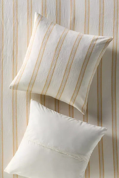 Anthropologie Linen Cotton Yarn Dyed Euro Sham In Multi