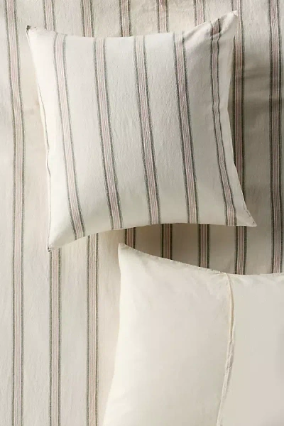 Anthropologie Linen Cotton Yarn Dyed Euro Sham In Neutral