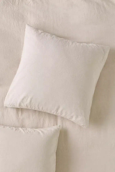 Anthropologie Linen Cotton Yarn Dyed Euro Sham In Neutral