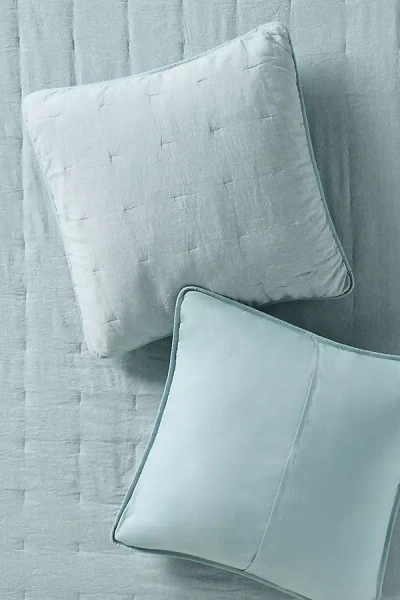 Anthropologie Linen Cotton Yarn Dyed Quilted Euro Sham In Multi
