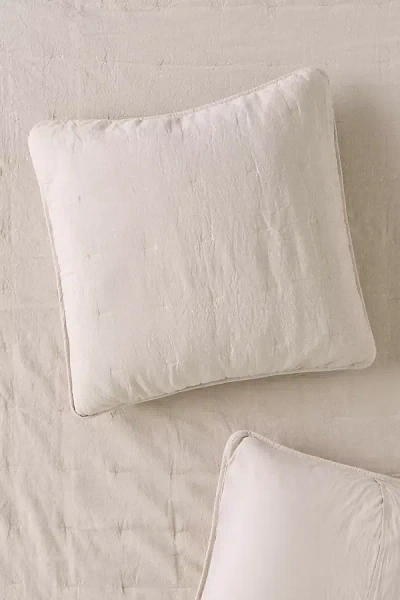 Anthropologie Linen Cotton Yarn Dyed Quilted Euro Sham In Neutral