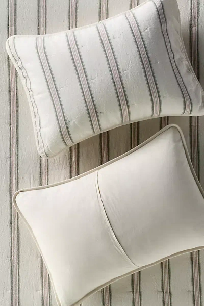 Anthropologie Linen Cotton Yarn Dyed Quilted Shams, Set Of 2 In Neutral