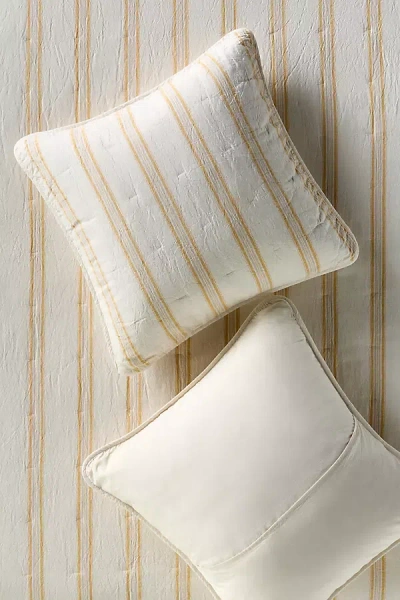 Anthropologie Linen Cotton Yarn Dyed Quilted Shams, Set Of 2 In Neutral
