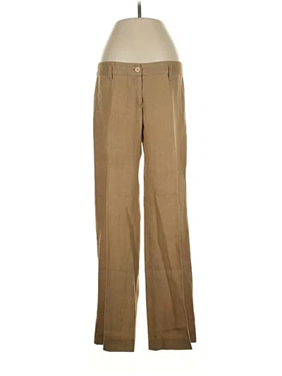 Pre-owned Anthropologie Linen Pants In Brown