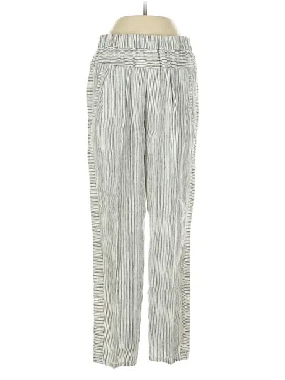 Pre-owned Anthropologie Linen Pants In Silver