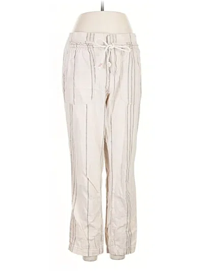 Pre-owned Anthropologie Linen Pants In White