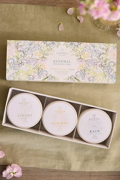 Anthropologie Linnea Petite Tin Candle Renewal Discovery Trio In Pink