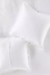 Anthropologie Lisbet Tencel Ruffle Euro Sham In White