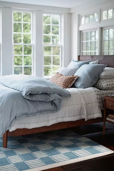 Anthropologie Lisbet Tencel Ruffle Euro Sham
