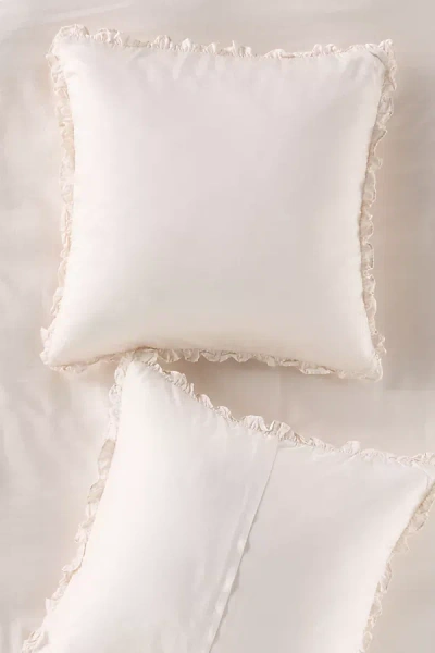 Anthropologie Lisbet Tencel Ruffle Euro Sham