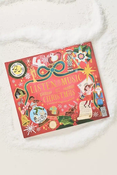 Anthropologie Listen To The Music At Christmas Hardcover Book In Red
