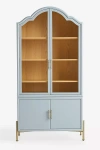 Anthropologie Livia Glass & Wood Storage Hutch In Blue