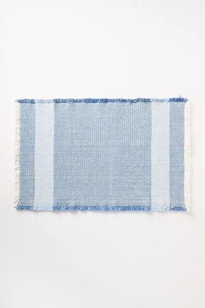 Anthropologie Livia Woven Bath Mat In Blue