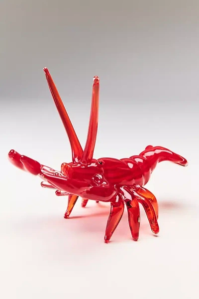 Anthropologie Lobster Glass Object In Red