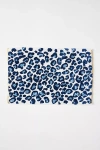 Anthropologie Lola Leopard Tufted Cotton Bath Mat In Blue