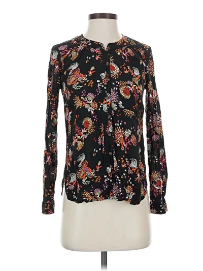 Pre-owned Anthropologie Long Sleeve Blouse In Black
