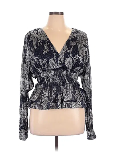 Pre-owned Anthropologie Long Sleeve Blouse In Black