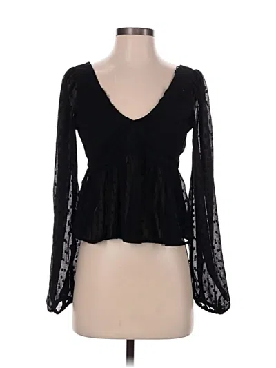Anthropologie Long Sleeve Blouse In Black