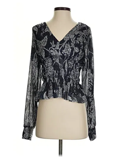 Anthropologie Long Sleeve Blouse In Black