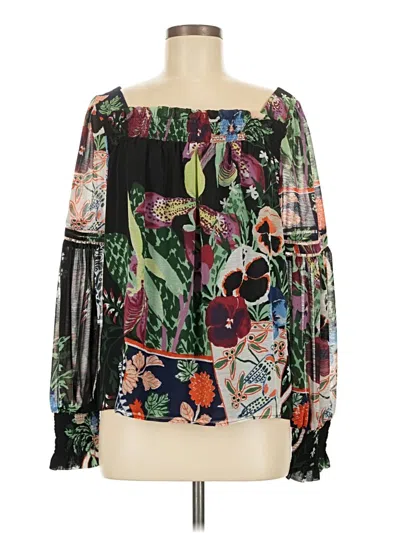 Pre-owned Anthropologie Long Sleeve Blouse In Black