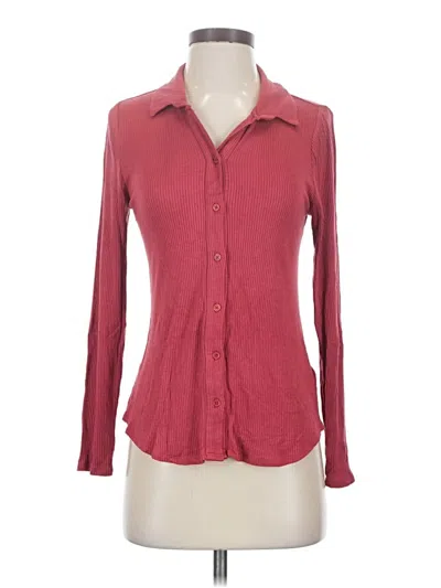 Pre-owned Anthropologie Long Sleeve Blouse In Burgundy