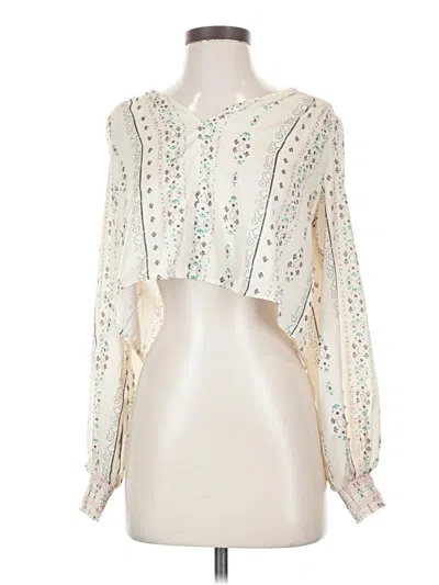 Pre-owned Anthropologie Long Sleeve Blouse In Ivory