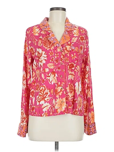 Pre-owned Anthropologie Long Sleeve Blouse In Pink