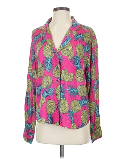 Anthropologie Long Sleeve Blouse In Pink