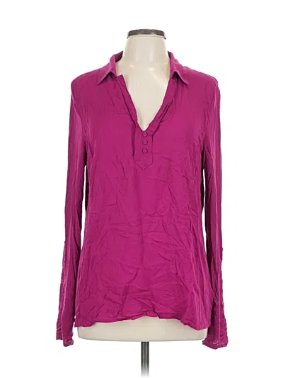 Pre-owned Anthropologie Long Sleeve Blouse In Purple