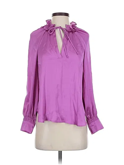Pre-owned Anthropologie Long Sleeve Blouse In Purple