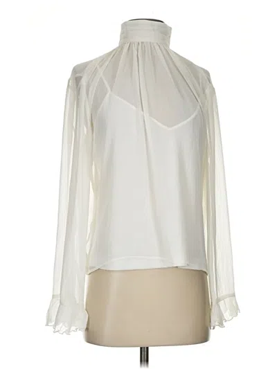 Pre-owned Anthropologie Long Sleeve Blouse In White