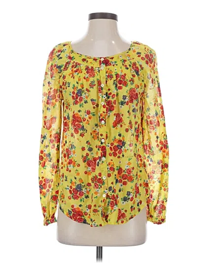 Pre-owned Anthropologie Long Sleeve Blouse In Yellow