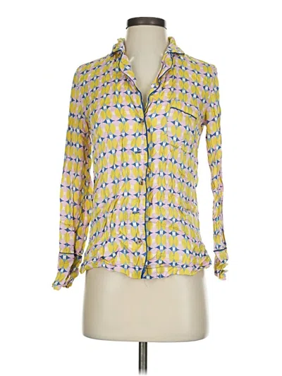 Pre-owned Anthropologie Long Sleeve Blouse In Yellow