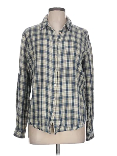 Pre-owned Anthropologie Long Sleeve Button Down Shirt In Blue