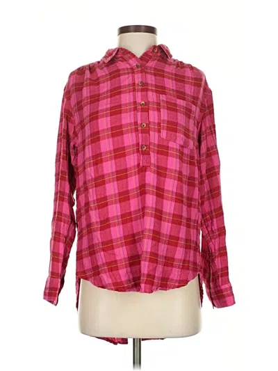Pre-owned Anthropologie Long Sleeve Button Down Shirt In Pink