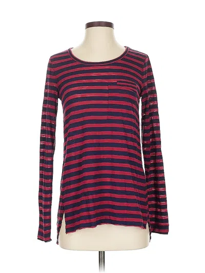 Pre-owned Anthropologie Long Sleeve T-shirt In Red