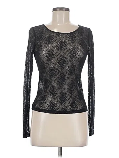 Pre-owned Anthropologie Long Sleeve Top Black Boatneck Tops