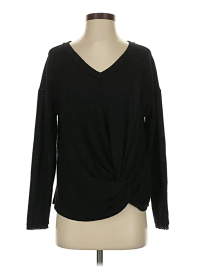 Pre-owned Anthropologie Long Sleeve Top Black Cowl Neck Tops