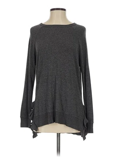 Pre-owned Anthropologie Long Sleeve Top Gray Boatneck Tops