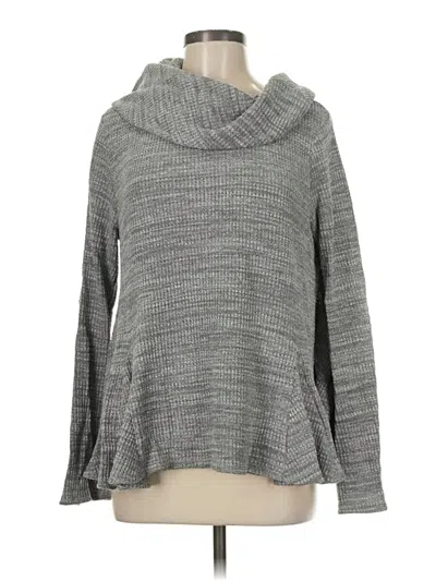 Pre-owned Anthropologie Long Sleeve Top Gray Cowl Neck Tops