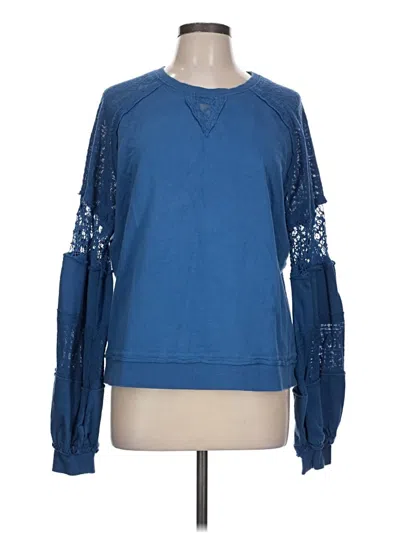 Pre-owned Anthropologie Long Sleeve T-shirt In Blue