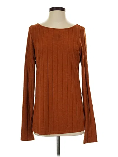 Pre-owned Anthropologie Long Sleeve T-shirt In Brown