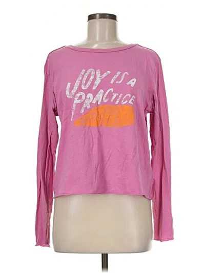 Pre-owned Anthropologie Long Sleeve T-shirt In Pink