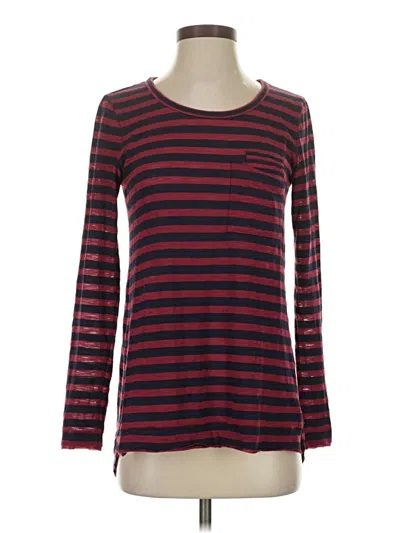 Pre-owned Anthropologie Long Sleeve T-shirt In Red