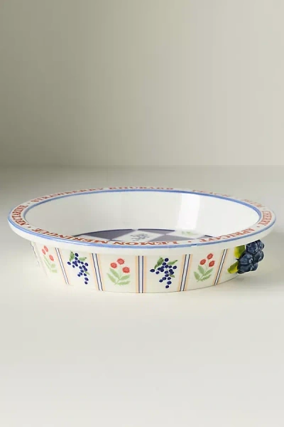 Anthropologie Lotta Stoneware Pie Dish In Multi