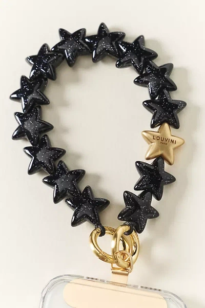 Anthropologie Louvini Paris Petit Etoile Phone Chain In Black