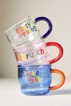Anthropologie Love Notes Glass Espresso Cup In Multi