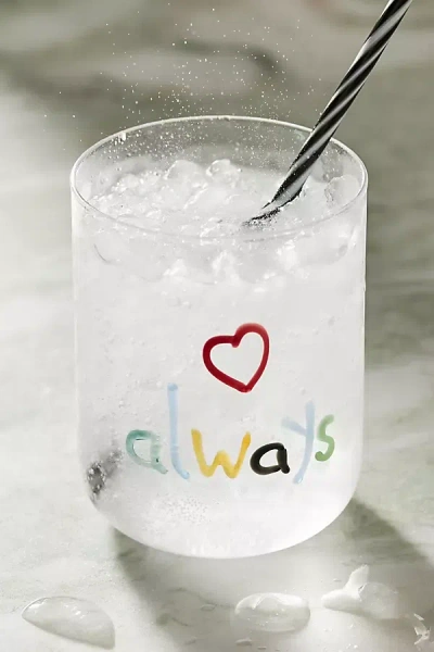 Anthropologie Love Notes Juice Glass In Transparent