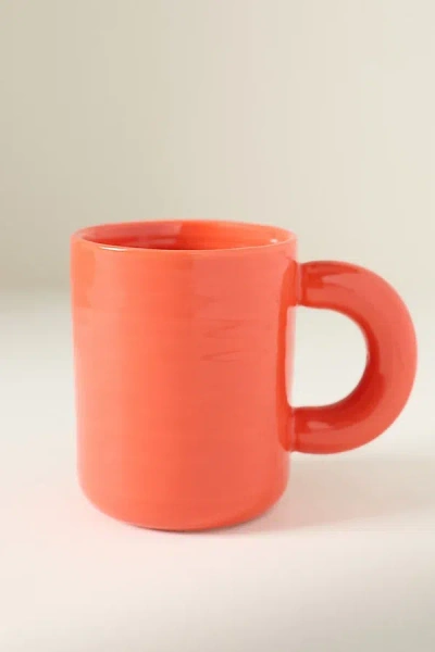 Anthropologie Luanne Stoneware Mug In Orange